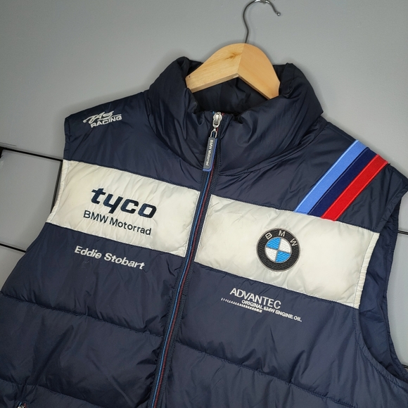BMW Motorsport Down Gilet Mens Size Large Blue - Picture 2 of 6